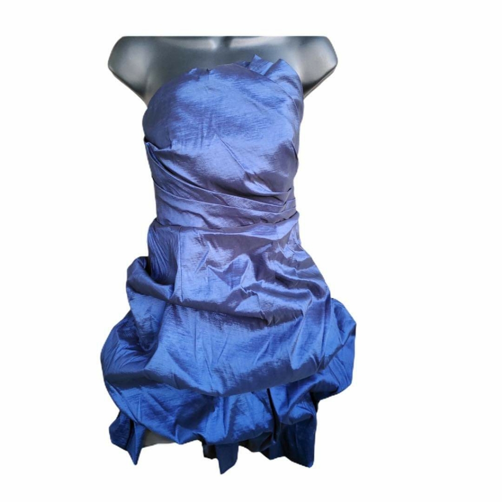 Jolie Strapless Ruched Layered Puffball Prom Dress